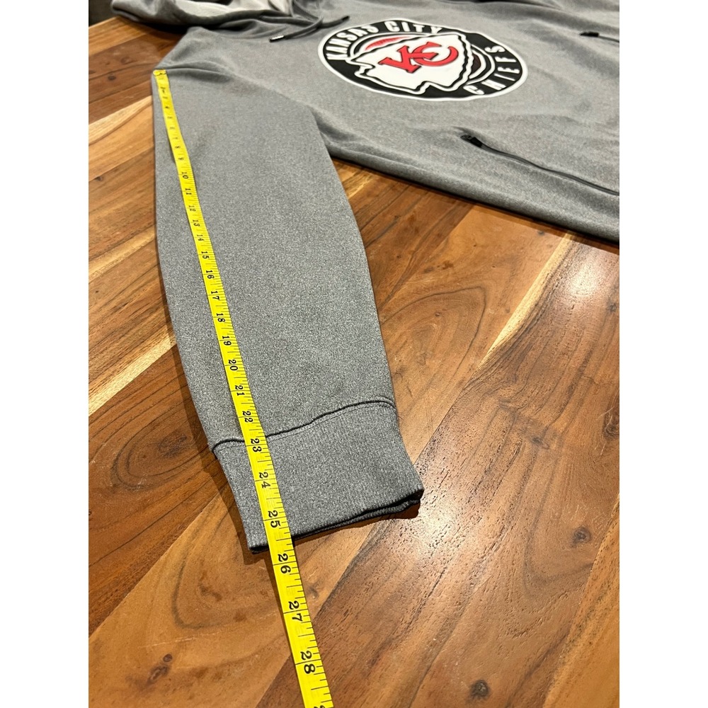 NFL Team Apparel Kansas City Chiefs Hoodie Mens Large Gray Fleece Lined RN126673 - Picture 10 of 11
